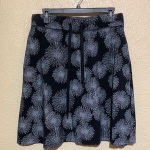 Alpine Design Skirt Short Black Floral Black White Size XL Stretchy